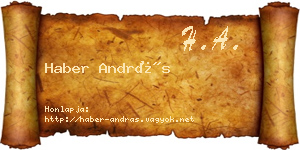 Haber András névjegykártya